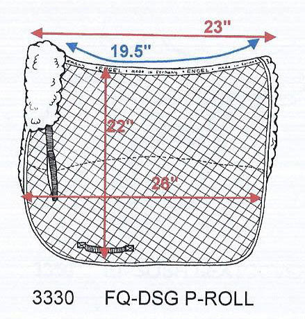 Engel Deluxe Sheepskin Dressage Saddle Blanket with Pommel Roll Partial Lining - 3330