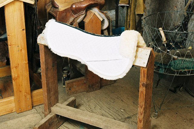 Engel Deluxe Sheepskin Half Pad Saddle Pad with Pommel Roll - Large 3310L