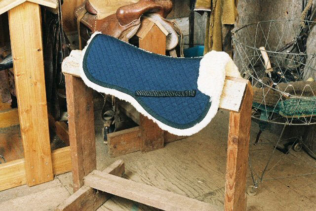 Engel Deluxe Sheepskin Half Pad Saddle Pad with Pommel Roll - Medium 3310M