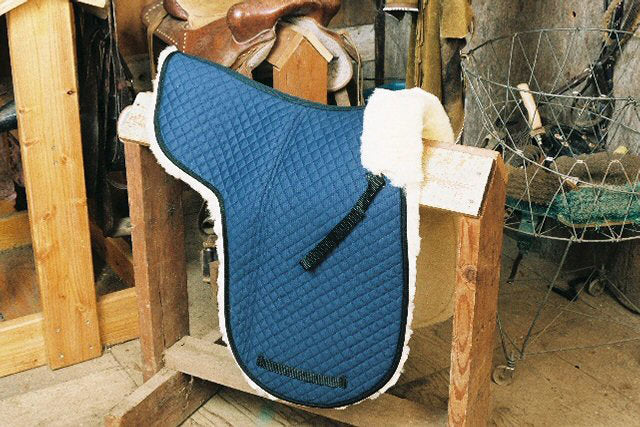 Engel Deluxe Sheepskin Dressage Numnah Saddle Pad with Pommel Roll and Complete Lining - 3320C