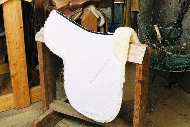 Engel Deluxe Sheepskin Dressage Numnah Saddle Pad with Pommel Roll and Complete Lining - 3320C