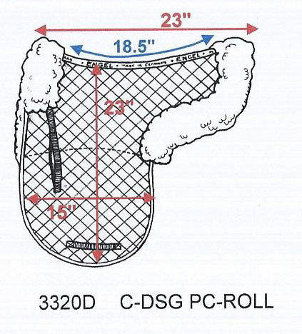 Engel Deluxe Sheepskin Dressage Numnah Saddle Pad with Pommel Cantle Roll and Partial Lining - 3320D