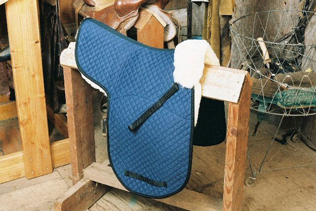 Engel Deluxe Sheepskin Dressage Numnah Saddle Pad with Pommel Roll and Partial Lining - 3320