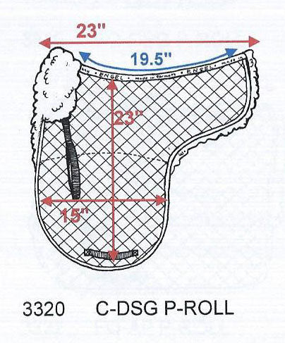 Engel Deluxe Sheepskin Dressage Numnah Saddle Pad with Pommel Roll and Partial Lining - 3320