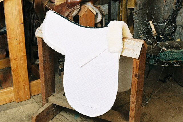 Engel Deluxe Sheepskin Dressage Numnah Saddle Pad with Pommel Roll and Partial Lining - 3320