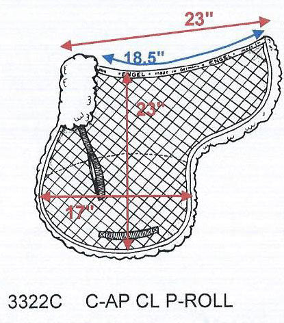 Engel Deluxe Sheepskin All Purpose Numnah with Pommel Roll and Complete Lining - 3322C
