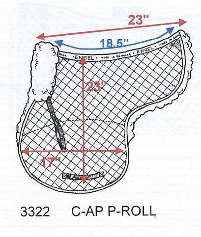 Engel Deluxe Sheepskin All Purpose Numnah with Pommel Roll and Partial Lining - 3322