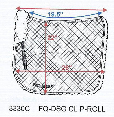 Engel Deluxe Sheepskin Dressage Saddle Blanket with Pommel Roll Partial Lining - 3330C