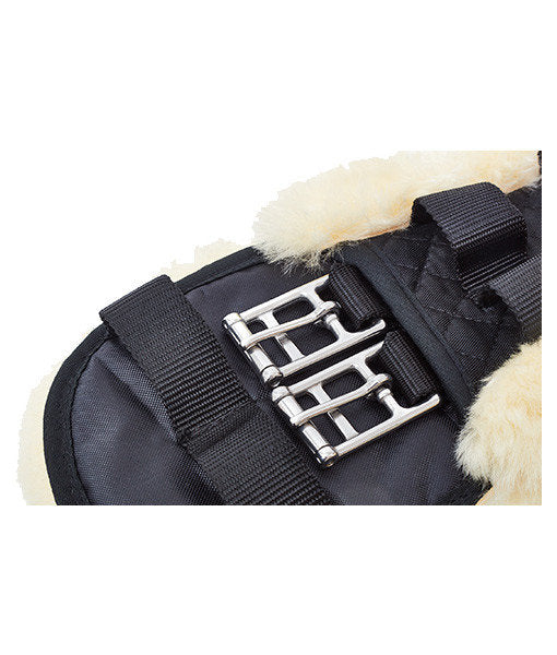 Dressage Girth 45cm – 90cm Black with Medical Sheepskin