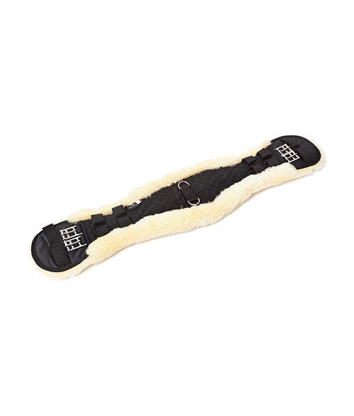 Dressage Girth 45cm – 90cm Black with Medical Sheepskin