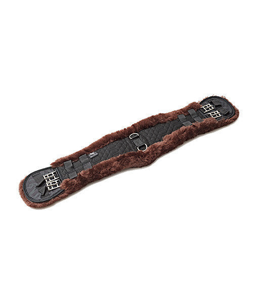 Dressage Girth 45cm – 90cm Brown with Brown Sheepskin