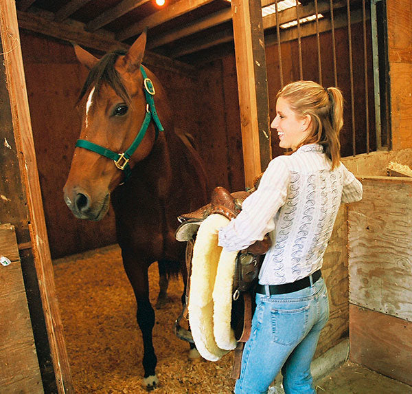 Engel Sheepskin All Purpose Saddle Blanket with Complete Lining & Full Roll Edge - 3332CR