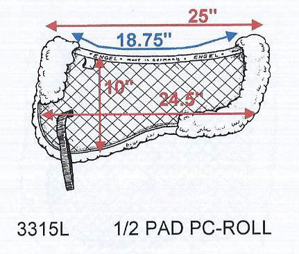 Engel Deluxe Sheepskin Half Pad Saddle Pad with Pommel Roll and Cantle Roll - Large 3315L