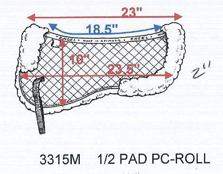 Engel Deluxe Sheepskin Half Pad Saddle Pad with Pommel Roll and Cantle Roll - Medium 3315M