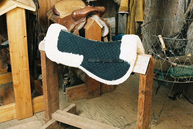 Engel Deluxe Sheepskin Half Pad Saddle Pad with Pommel Roll and Cantle Roll - Medium 3315M