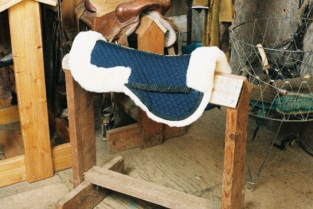 Engel Deluxe Sheepskin Half Pad Saddle Pad with Pommel Roll and Cantle Roll - Medium 3315M