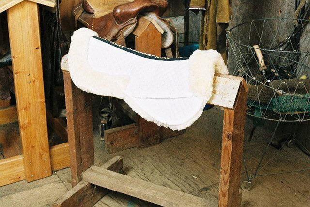 Engel Deluxe Sheepskin Half Pad Saddle Pad with Pommel Roll and Cantle Roll - Medium 3315M