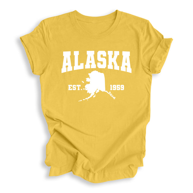 Established in 1959 Alaska State Outline T-Shirt