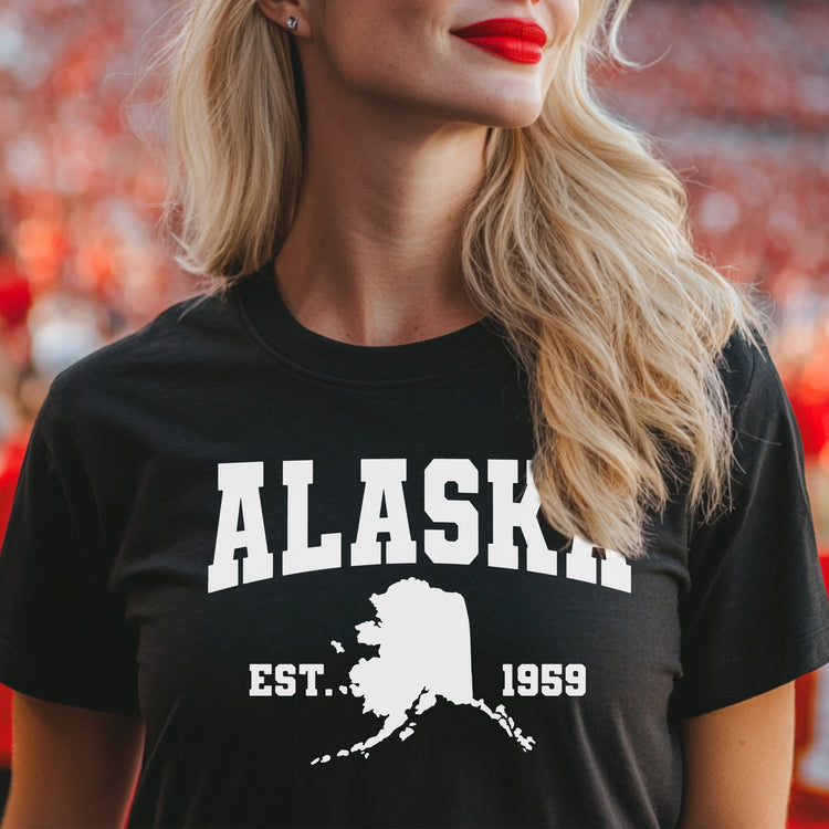 Established in 1959 Alaska State Outline T-Shirt