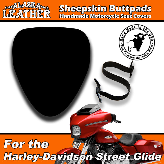 Harley Davidson Street Glide Sheared Sheepskin Buttpad® by Alaska Leather | Premium Motorcycle Seat Cover