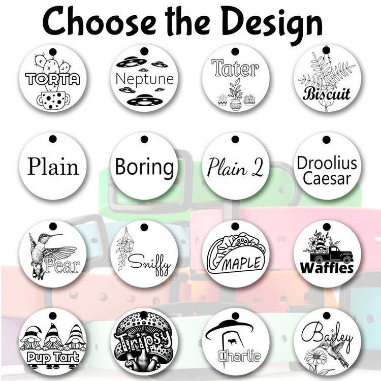 Biothane Cat/Dog Collar with Black Classic Rounded Buckle - Comes with a Free Custom Engraved Pet ID Tag - Waterproof, Durable and Easy to Clean