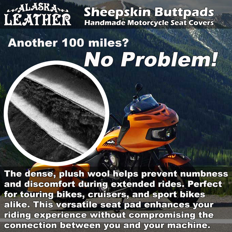 Sheepskin Buttpad® Motorcycle Seat Cover for the BMW R1300 GS Rider by Alaska Leather