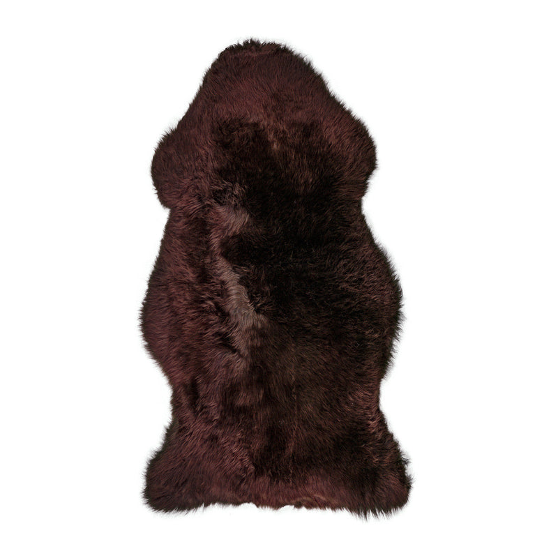 Single Pelt Sheepskin Long Wool Rug - Brown
