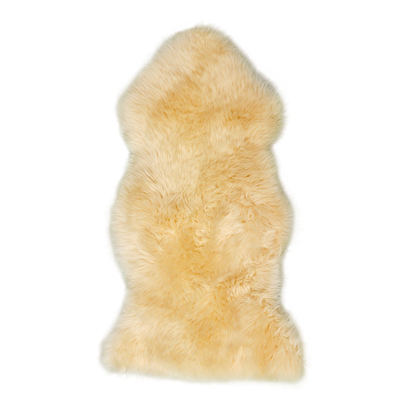 Single Pelt Sheepskin Long Wool Rug - Champagne