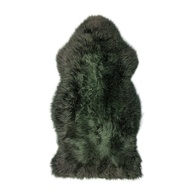 Single Pelt Sheepskin Long Wool Rug - Evergreen
