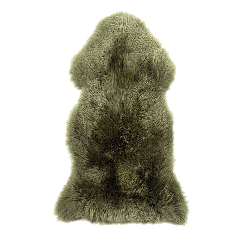 Single Pelt Sheepskin Long Wool Rug - Moss