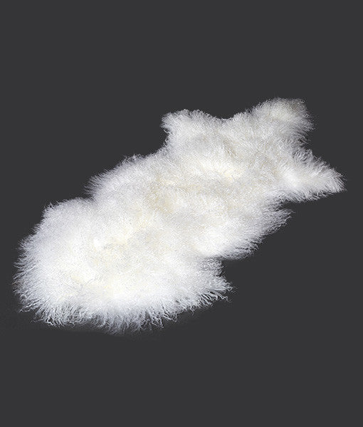 Tibetan Lambskin Pelt or Rug - Bright White