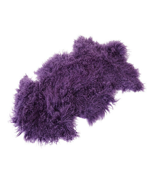 Tibetan Lambskin Pelt or Rug - Plum