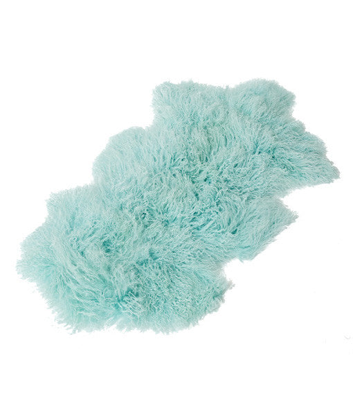 Tibetan Lambskin Pelt or Rug - Seafoam Green