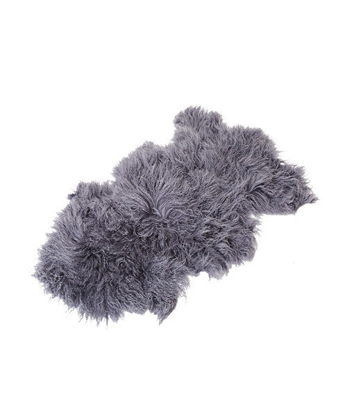 Tibetan Lambskin Pelt or Rug - Steel
