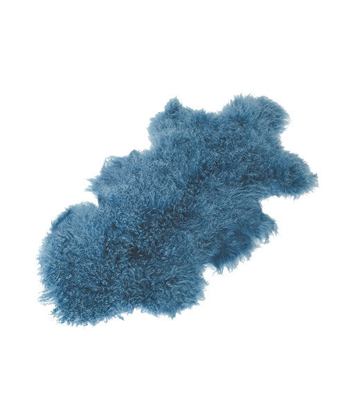 Tibetan Lambskin Pelt or Rug - Turquoise