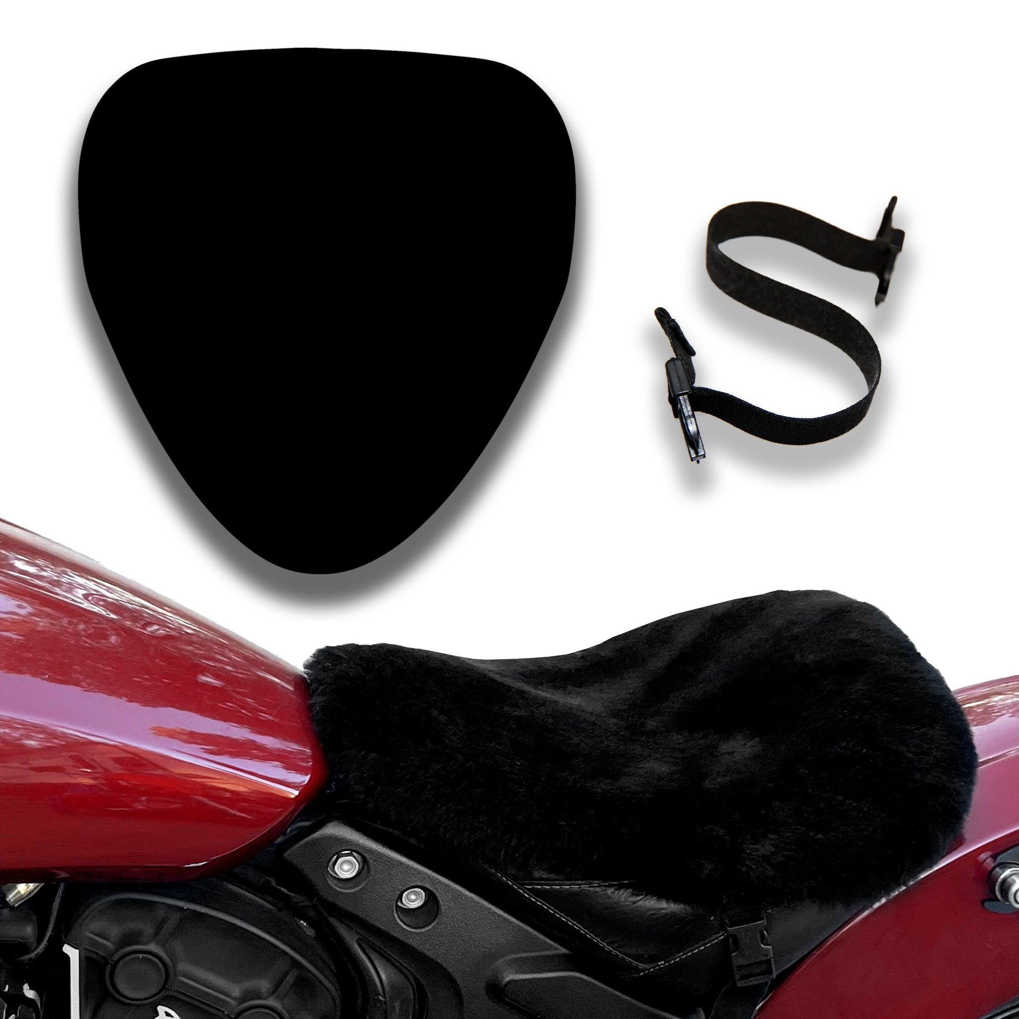 Medium Sheepskin Buttpad - Motorcycle Seat Cover – Alaska Leather