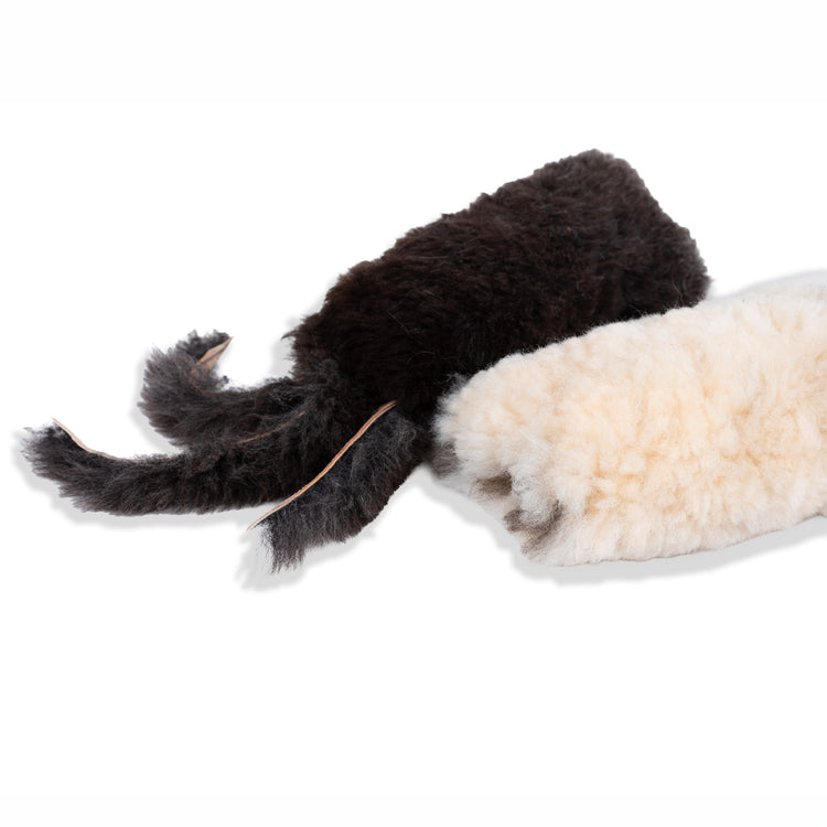 Sheepskin Cat Kicker Toy with Tails and Catnip Filled, Real Fur, Handmade
