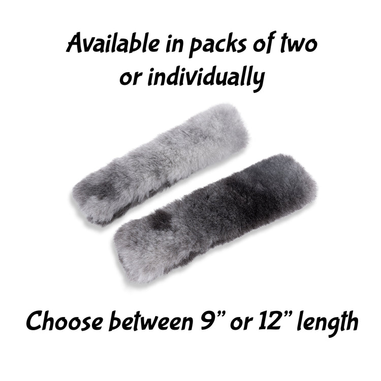 Genuine Sheepskin Seat Belt Covers – 1” Premium Loft, Natural Undyed Tones, Cars Trucks SUVs, Luxury American-Made