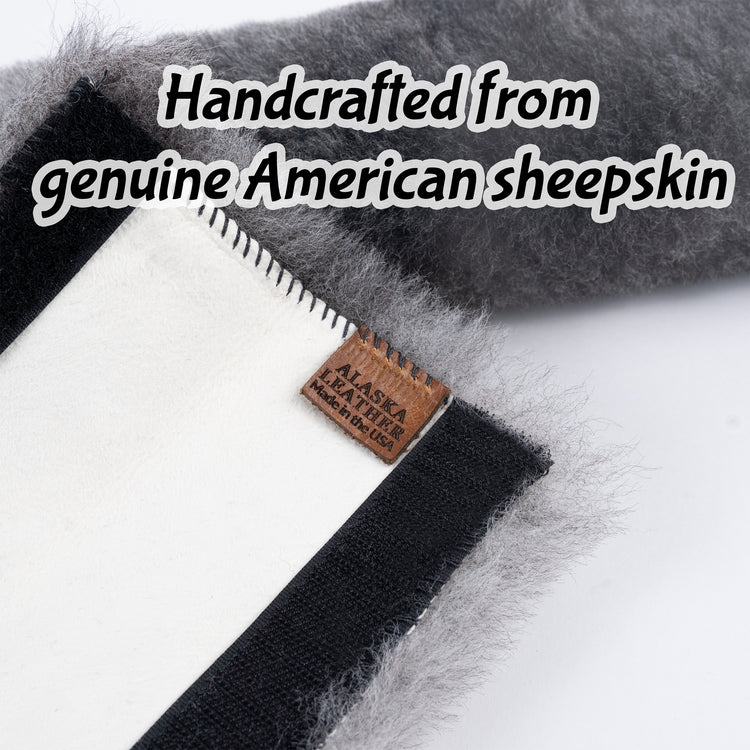 Genuine Sheepskin Seat Belt Covers – 1” Premium Loft, Natural Undyed Tones, Cars Trucks SUVs, Luxury American-Made