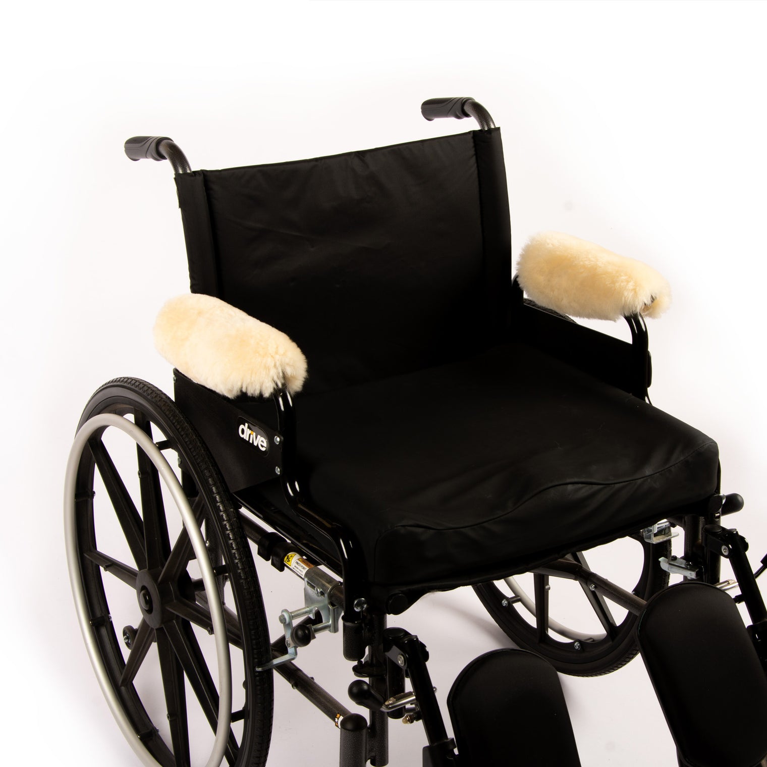 Sheepskin Armrest Covers (Pair) - Real Sheepskin Pads for Wheelchairs and Office Chairs - Soft Cushion Padded Arm Rest - Comfort Padding Pressure Pain Relief