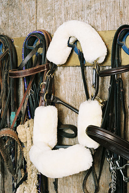 Sheepskin Bridle Cover Set – Poll, Nose, and Cheek Straps