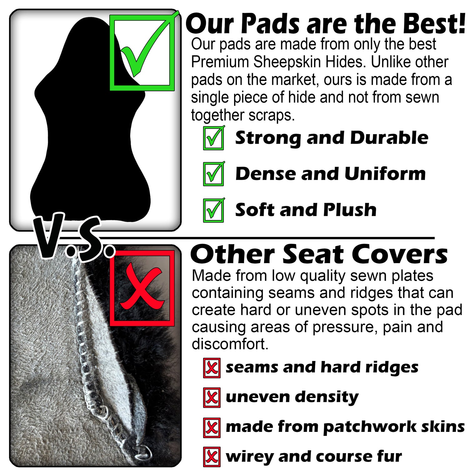 Sheepskin Seat Pad - 100% Genuine Sheepskin Comfort Chair Pad or Cushion for Wheelchairs, Cars, Trucks, RV's, Semis
