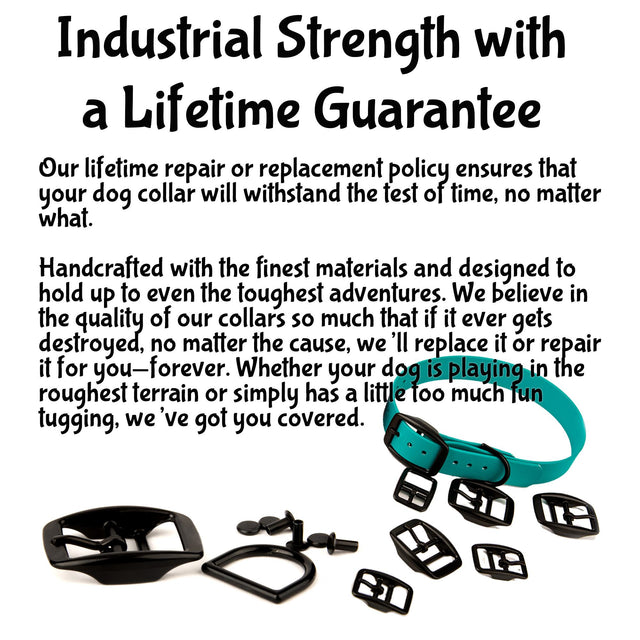 Biothane Cat/Dog Collar with Black Classic Rounded Buckle - Comes with a Free Custom Engraved Pet ID Tag - Waterproof, Durable and Easy to Clean