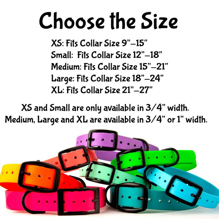 Biothane Dog Collar with Black Classic Rounded Buckle - Comes with a Free Custom Engraved Pet ID Tag - Waterproof, Durable and Easy to Clean