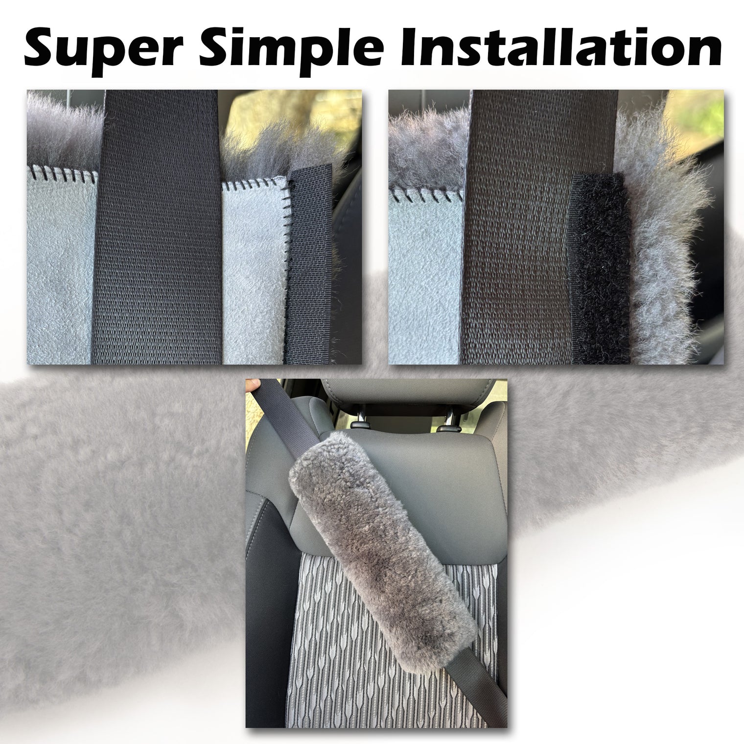 Sheepskin Seat Belt Cover - Single Pack