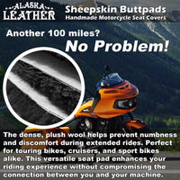 Sheepskin Buttpad® Motorcycle Seat Cover for the BMW S1000 RR, S1000 R, Rider/Driver Saddle by Alaska Leather