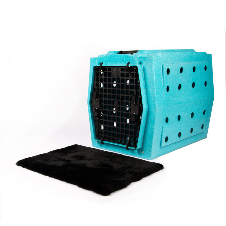 Premium Sheepskin Dog Kennel Bed Pad for Ruff Land Kennels - Black Sheared