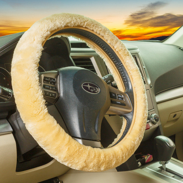 Sheepskin Steering Wheel Cover - All-Season Comfort