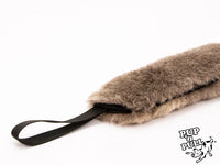 Sturdy Sheepskin Dog Tug with Handles and Replaceable Squeaker Pocket - Interactive Training & Motivation Toy