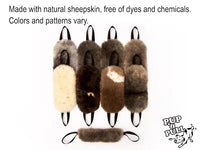 Sturdy Sheepskin Dog Tug with Handles and Replaceable Squeaker Pocket - Interactive Training & Motivation Toy